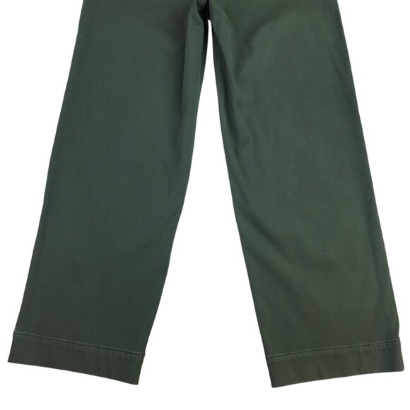 Spanx Twill Crop Wide Leg Pants Olive Green Womens Small Casual High-Waist - Picture 8 of 13